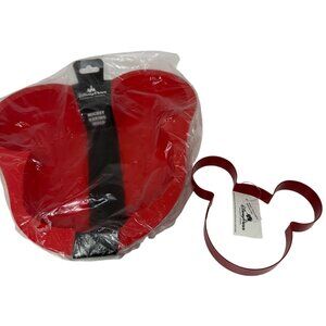 Disney Parks Mickey Mouse Silicone Baking Mold & Metal Cookie Cutter Set 9.5"x9"